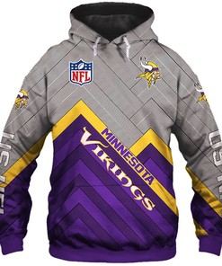 Minnesota Vikings Zip Hoodie Pullover Size S-5Xl With All Over Print Design