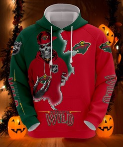 Minnesota Wild 3D Skull Graphic Hoodie - 3D Printed Hoodies