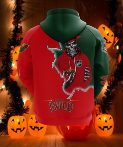 Minnesota Wild 3D Skull Graphic Hoodie - 3D Printed Hoodies