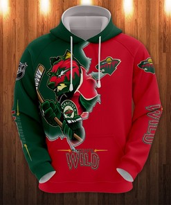 Minnesota Wild Cartoon Graphic 3D Zip Hoodie For Fans - 3D Hoodies With Zippers