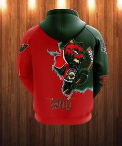 Minnesota Wild Cartoon Graphic 3D Zip Hoodie For Fans - 3D Hoodies With Zippers