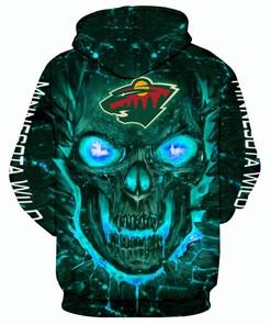 Minnesota Wild Halloween Hoodie 3D Skulls Pullover - Gifts For Men