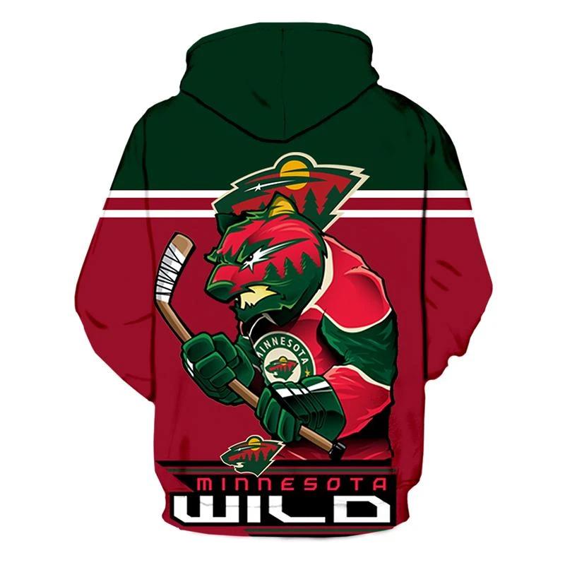 Minnesota Wild Mascot Printed 3D Hoodie - Custom 3D Hoodies