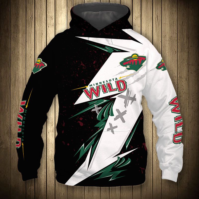Minnesota Wild Thunder Design 3D Hoodie Pullover - Mens 3D Hoodies