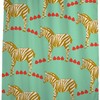 Mint Zebra Fabric Shower Curtain, Luxury and Elegant Design for Home Bathroom
