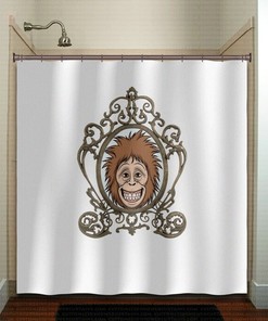 Mirror Monkey Beauty Funny Shower Curtain for a Playful Bathroom