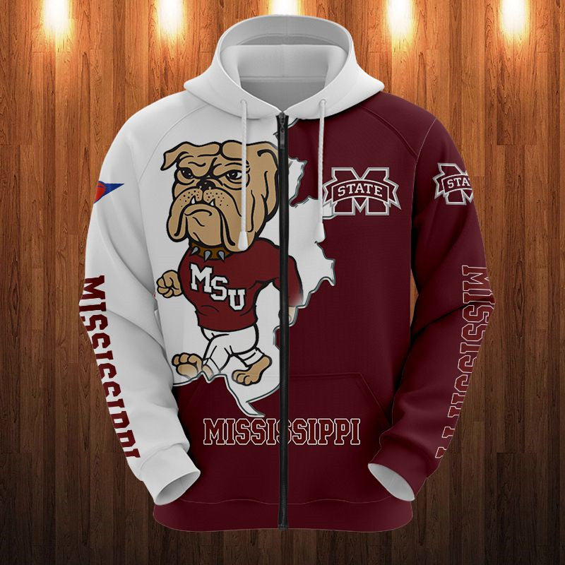 Mississippi State Bulldogs Mascot Printed 3D Hoodie - Custom All Over Print Hoodie