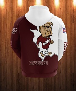 Mississippi State Bulldogs Mascot Printed 3D Hoodie - Custom All Over Print Hoodie