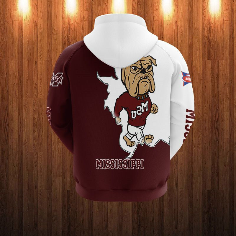 Mississippi State Bulldogs Mascot Printed 3D Hoodie - Custom All Over Print Hoodie
