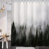 Misty Forest Shower Curtain with Nature and Woodland Design 