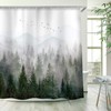 Misty Forest Tree Shower Curtain for a Relaxing Bathroom