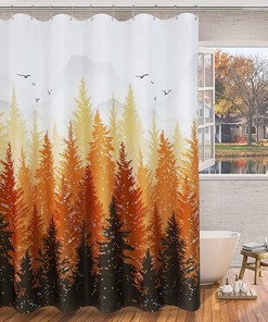 Misty Forest Tree Shower Curtain for a Relaxing Bathroom