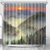Misty Forest Waterproof Ink Painting Shower Curtain