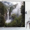 Misty Natural Waterfall in Jungle San Rafael Falls Ecuador Shower Curtain