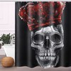 Modern 3D Skeleton Shower Curtain Perfect for Halloween Bathroom Decor