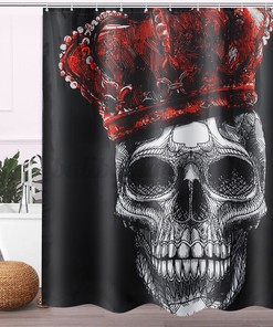 Modern 3D Skeleton Shower Curtain Perfect for Halloween Bathroom Decor