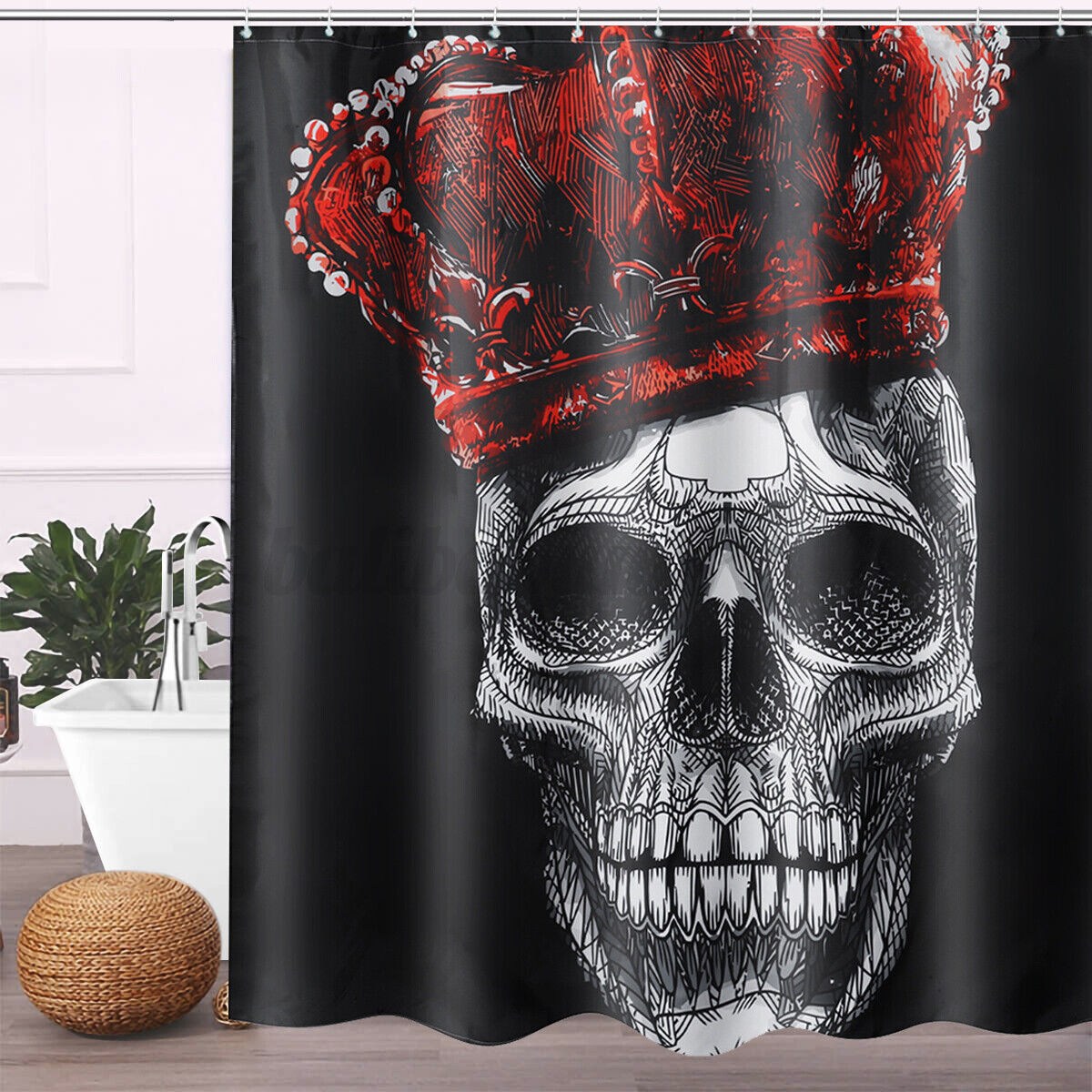 Modern 3D Skeleton Shower Curtain Perfect for Halloween Bathroom Decor