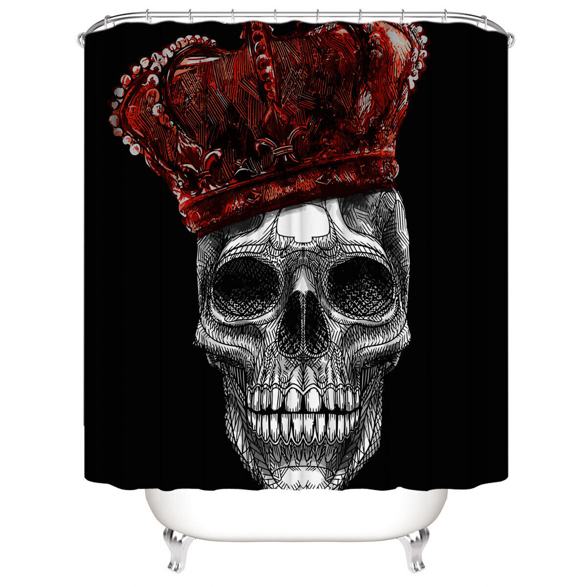 Modern 3D Skeleton Shower Curtain Perfect for Halloween Bathroom Decor