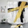 Modern Abstract Art Deco Shower Curtain With Gold Black Marble Geometric Design