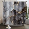 Modern Abstract Baocicco Shower Curtain Featuring Gray And Gold Marble Design, Great Addition To Your Bathroom Decor