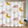 Modern Abstract Plant Moon Shower Curtain - Minimalist Bathroom Decor