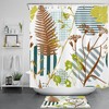 Modern Abstract Shower Curtain with Geometric Plant Design, Perfect for an Artistic Bathroom Look