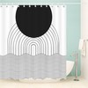 Modern Abstract Shower Curtain with a Retro Aesthetic and Waterproof Fabric 