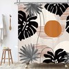 Modern Aesthetic Plant Shower Curtain Boho Fabric Monster Palm Leaf Tropical Bath Curtains Girl Home Decor