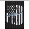 Modern American Flag Hammerhead Shark Funny Waterproof Shower Curtain Resistant Fabric Bathroom Decorations