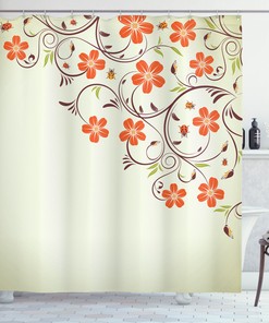 Modern And Chic Floral Shower Curtain For A Stylish Bathroom