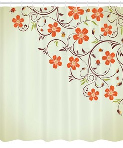 Modern And Chic Floral Shower Curtain For A Stylish Bathroom