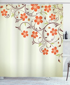 Modern And Chic Floral Shower Curtain For A Stylish Bathroom