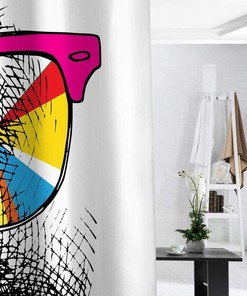Modern And Cute Fashion Shower Curtain With Gorilla Animal Print And Stay Cool Quote