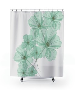 Modern And Waterproof Boho Shower Curtain With Floral Bath Curtain For Bathroom Decor