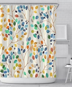 Modern And Waterproof Floral Shower Curtain For Home Bathroom Decor By Allover