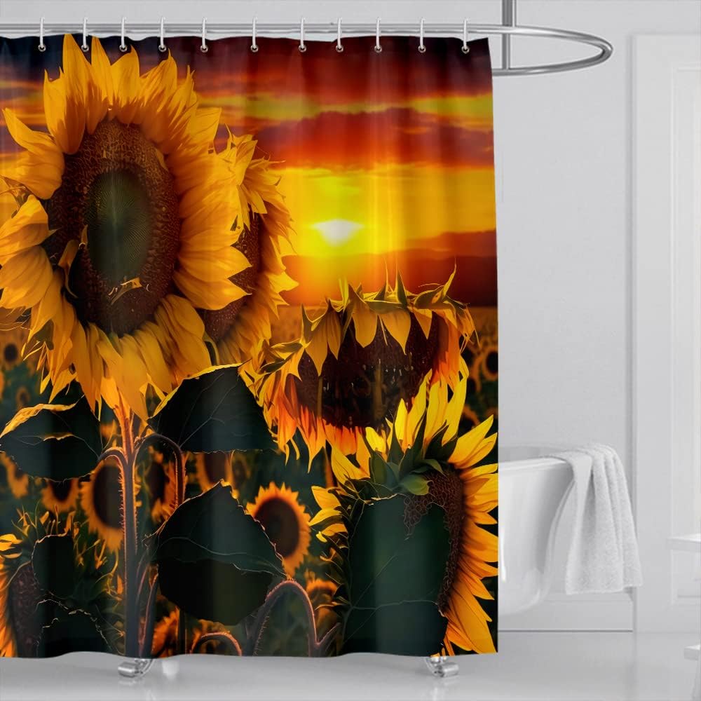 Modern Animal And Moon Shower Curtain - Waterproof Fabric Bathroom Art