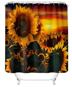Modern Animal And Moon Shower Curtain - Waterproof Fabric Bathroom Art