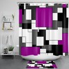 Modern Art Dark Purple Geometric Pattern Shower Curtain For Bathroom Decor