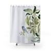 Modern Art Farmhouse Shower Curtain With Bird Print For Boho Bathroom Decor