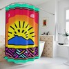 Modern Art Print Boho Sunrise Shower Curtain, Sunshine And Joyful Design For The Bathroom