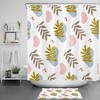 Modern Art Shower Curtain with Natural Botanical Trees and Leaves for a Fashionable Bathroom Look