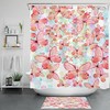 Modern Art Waterproof Butterfly Shower Curtain in Spring Colors