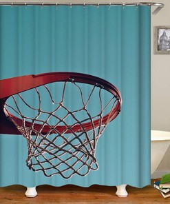 Modern Basketball Frame Closeup Shower Curtain for Sports Fans