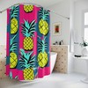 Modern Bathroom Decor With Hawaiian Pineapple Design Shower Curtain