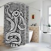 Modern Bathroom Decor With Kids Shower Curtain Featuring Black And White Octopus Illustration Ai Art Design Print