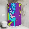 Modern Bathroom Decor with AI Art Design Print on Purple Mermaid Shower Curtain