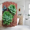 Modern Bathroom Decor with Succulent AI Art Print, Abstract Art Botanical Shower Curtain