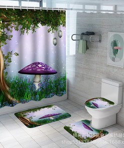 Modern Bathroom Decorative Shower Curtain Fantasy Mushroom Series 