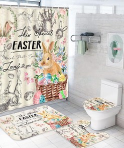 Modern Bathroom Shower Curtain For Easter With Trendy Design