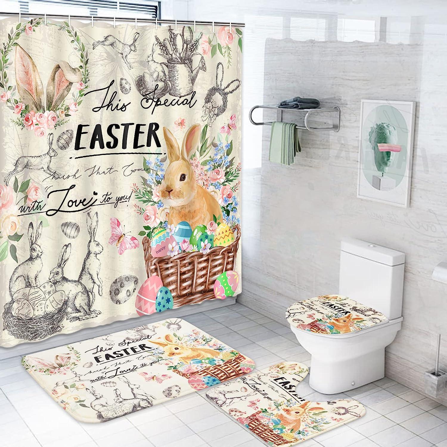 Modern Bathroom Shower Curtain For Easter With Trendy Design